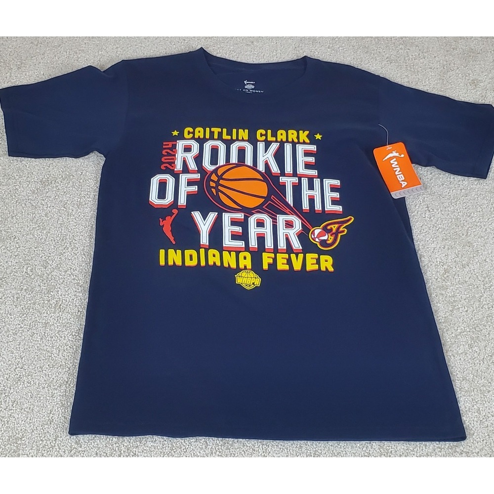 Caitlin Clark Rookie Of The Year Women's Tshirt Size Small Navy Blue